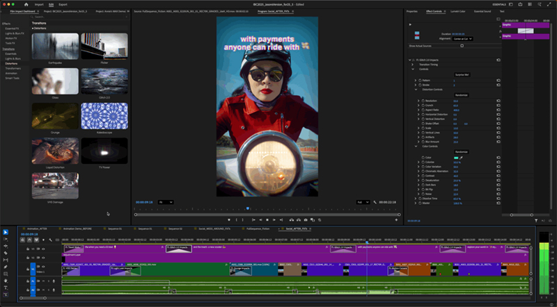 90 nuevos efectos, transiciones y animaciones en Premiere Pro.